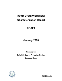 Kettle Creek Watershed Characterization Report DRAFT