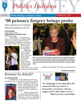 '08 Primary Forgery Brings Probe