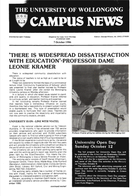 University of Wollongong Campus News 7 October 1986