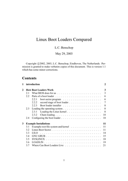 Linux Boot Loaders Compared