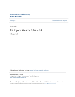 Hilltopics: Volume 2, Issue 14 Hilltopics Staff