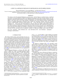 A New Vla–Hipparcos Distance to Betelgeuse and Its Implications