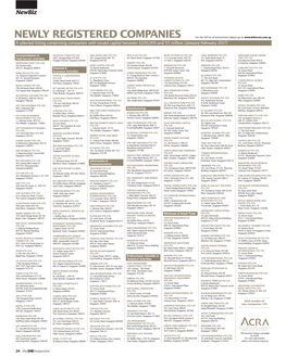 Newly Registered Companies