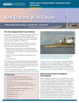 New England Wind Forum Returns We’Re Glad to Say We’Re Back