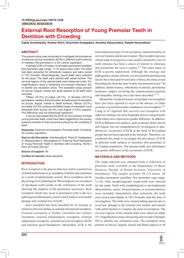 External Root Resorption of Young Premolar Teeth in Dentition With