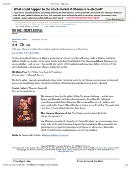 Art: China ‑ WSJ.Com