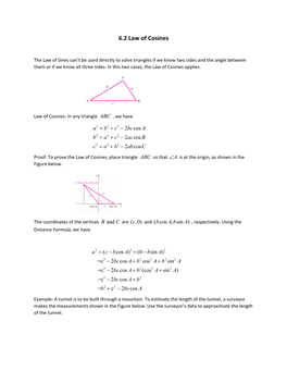 6.2 Law of Cosines