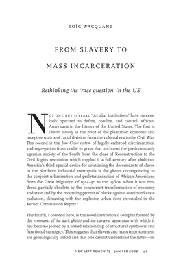 From Slavery to Mass Incarceration