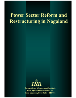 Power Sector Reform and Restructuring in Nagaland