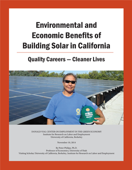 Environmental and Economic Benefits of Building Solar in California Quality Careers — Cleaner Lives