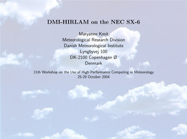 DMI-HIRLAM on the NEC SX-6