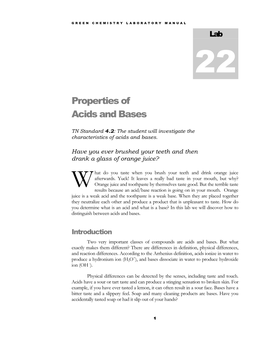 Properties of Acids and Bases