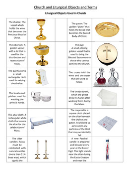 Church and Liturgical Objects and Terms