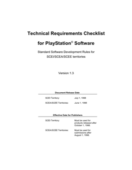 Tech Note\Technical Requirements Checklist