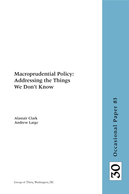 Occasional Paper by Alastair Clark and Andrew