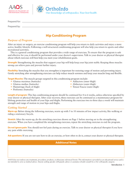 Hip Conditioning Program