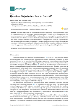 Quantum Trajectories: Real Or Surreal?