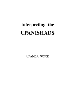 Interpreting the UPANISHADS