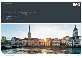 2019-22 Strategic Plan 13 March 2019 Zurich