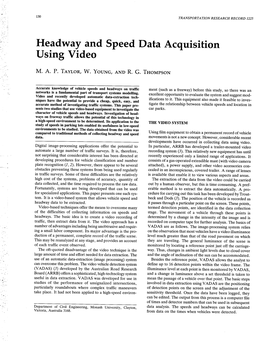 Headway and Speed Data Acquisition Using Video