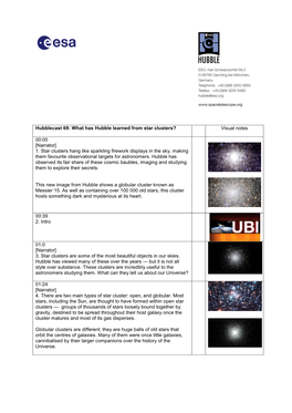 What Has Hubble Learned from Star Clusters? Visual Notes