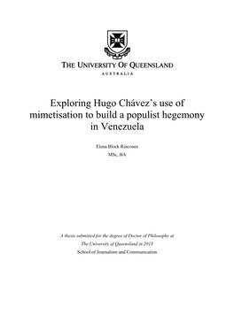 Exploring Hugo Chávez's Use of Mimetisation to Build a Populist