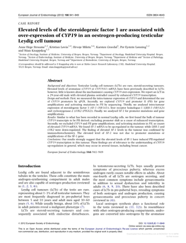 Elevated Levels of the Steroidogenic Factor 1 Are Associated with Over