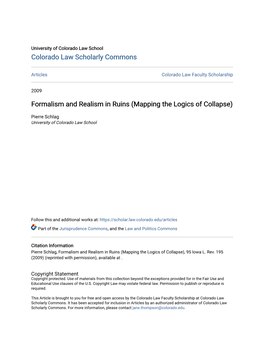Formalism and Realism in Ruins (Mapping the Logics of Collapse)