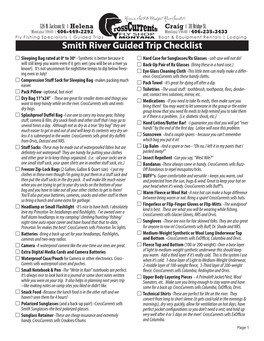 Smith River Guided Trip Checklist