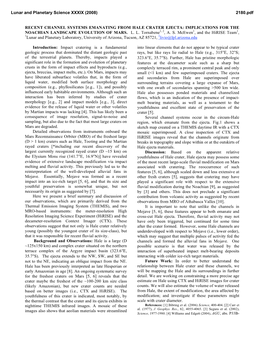 Recent Channel Systems Emanating from Hale Crater Ejecta: Implications for the Noachian Landscape Evolution of Mars