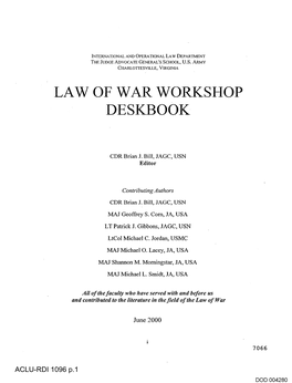 Law of War Workshop Deskbook