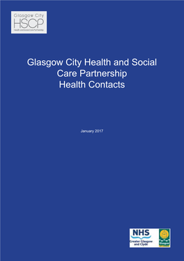Glasgow City Health and Social Care Partnership Health Contacts