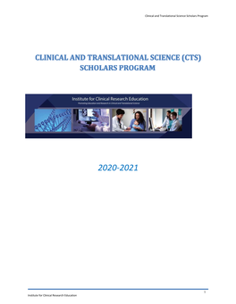 Clinical and Translational Science (CTS) Scholars Program (KL2)