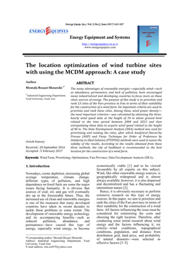 The Location Optimization of Wind Turbine Sites with Using the MCDM Approach: a Case Study