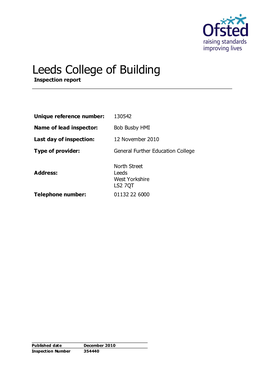 Leeds College of Building Inspection Report