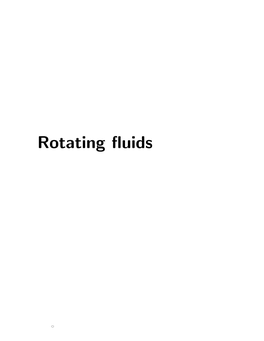 Rotating Fluids