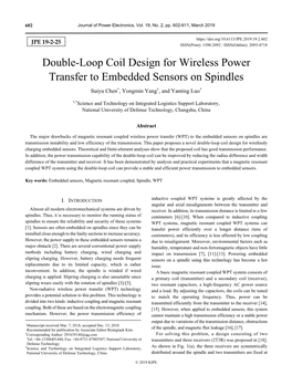 Double-Loop Coil Design for Wireless Power Transfer to Embedded Sensors on Spindles