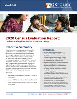 2020 Census Evaluation Report: Understanding How Oklahomans Are Doing