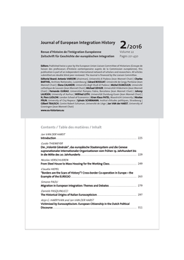 Journal of European Integration History 2/2016