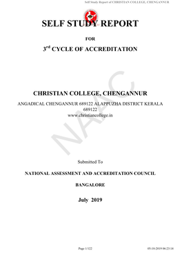 Self Study Report of CHRISTIAN COLLEGE, CHENGANNUR