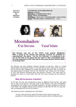 Moonshadow: Cat Stevens