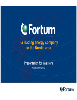 a Leading Energy Company in the Nordic Area