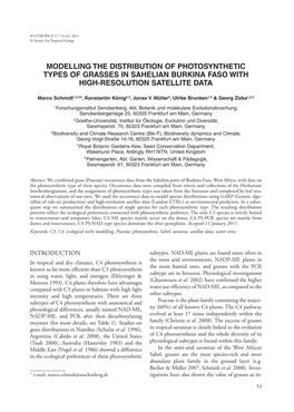 Modelling the Distribution of Photosynthetic Types of Grasses in Sahelian Burkina Faso with High-Resolution Satellite Data