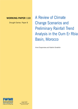 A Review of Climate Change Scenarios and Preliminary Rainfall Trend Analysis in the Oum Er Rbia Basin, Morocco