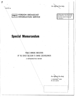 Special Memorandum