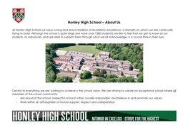 Honley High School – About Us