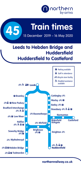 45 Train Times Leeds to Hebden Bridge and Huddersfield