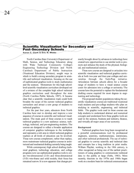 Scientific Visualization for Secondary and Post–Secondary Schools Aaron C