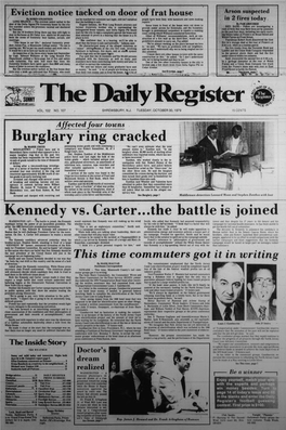Burglary Ring Cracked Kennedy Vs. Carter...The Battle Is Joined