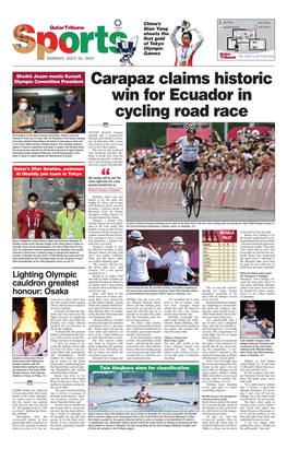 Carapaz Claims Historic Win for Ecuador in Cycling Road Race DPA Tokyo